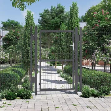 Afsluitbare Stalen Tuinpoort 200 cm – Grijs/Groen, Verzenden, Nieuw