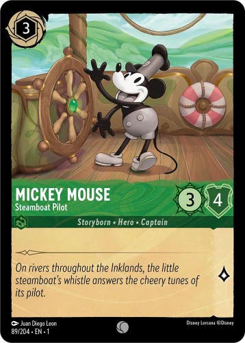 [89/204] - MICKEY MOUSE - Steamboat Pilot ENG FOIL [M/NM], Ophalen of Verzenden, Nieuw