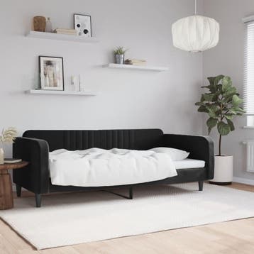 Logeerbed 90x200cm Modern | Laatste Stuk!, 90 cm, Eenpersoons, Zwart, Ophalen of Verzenden