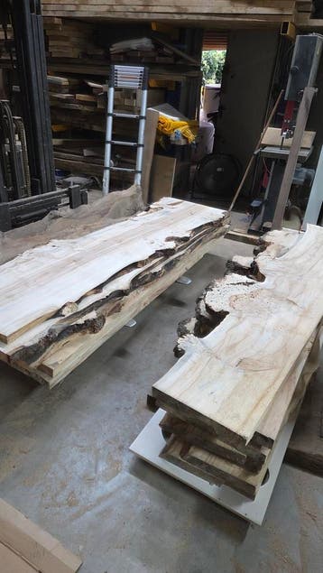 14× bijzondere kastanje burl planken – epoxy / river table –, Ophalen, Nieuw, 200 tot 250 cm, Plank
