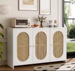 Modern Rotan Dressoir – 3 Deuren &amp; Vintage Opbergruimte, Verzenden, Nieuw