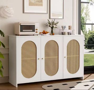 Modern Rotan Dressoir – 3 Deuren &amp; Vintage Opbergruimte, Verzenden, Nieuw