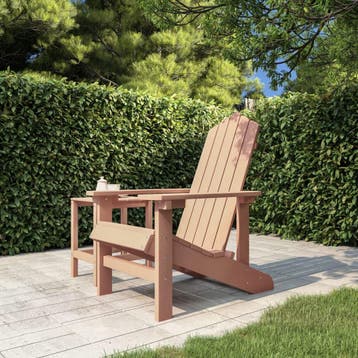 vidaXL Tuinstoel Adirondack HDPE bruin, Tuin en Terras, Tuinstoelen, Verzenden, Nieuw