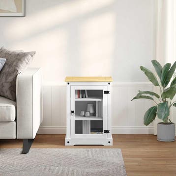 vidaXL HiFi kast Wit 60 x 50 x 82 cm Massief grenenhout, Verzenden, Nieuw, 50 tot 100 cm, Minder dan 100 cm