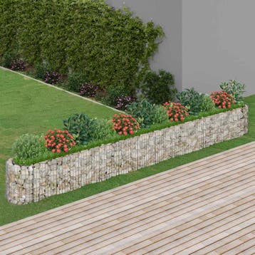 vidaXL Gabion plantenbak verhoogd 470x50x50 cm, 100 cm of meer, Verzenden, Nieuw, Metaal