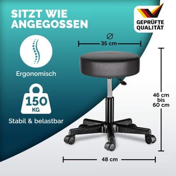 Rolkruk set van 2 kunstleer Zwart 360° draaibaar (Interieur, Verzenden, Nieuw in verpakking