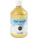 Acrylverf Metallic, metallic, goud, 500 ml/ 1 fles, Nieuw