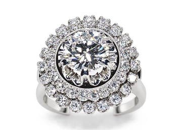 Statement ring - 18 karaat Witgoud - 2.15ct. tw. Diamant