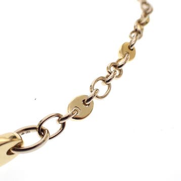 Pomellato bicolor massief gouden collier met vaste hanger, Ophalen of Verzenden, Gebruikt, Overige kleuren, Goud