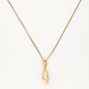 Ketting met hanger - 18 karaat Geel goud - 0.03ct. tw.