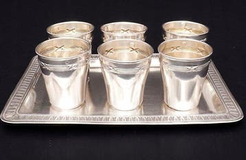 Drinkservies voor 6 (7) - France - .950 massief zilver