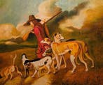 Spaanse school (XX) - Cacciatore con segugi, Antiek en Kunst, Kunst | Schilderijen | Klassiek