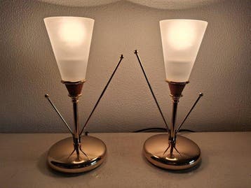 Tafellamp (2) - Verguld messing - Art-deco tafellampen