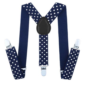 Fako Fashion - Kinder Bretels - Stippen - 65cm - Navy Blauw, Kinderen en Baby's, Verzenden, Nieuw