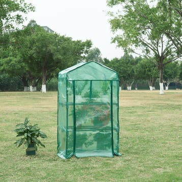 [en.casa] Tuinkas Chaam foliekas 125x69x49 cm groen, Verzenden, Nieuw