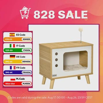 Pawhut Kattenmand in Retro TV-Design met Zachte Kussens - 50, Verzenden, Nieuw