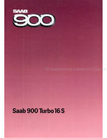 1984 SAAB 900 TURBO 16 S BROCHURE NEDERLANDS, Nieuw, Author