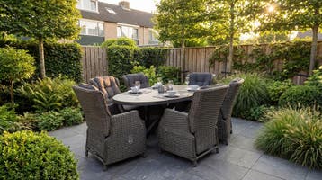 Akron-Darwin verstelbare Tuinset 6 Personen - Keramisch blad, Tuin en Terras, Tuintafels, Verzenden, Nieuw