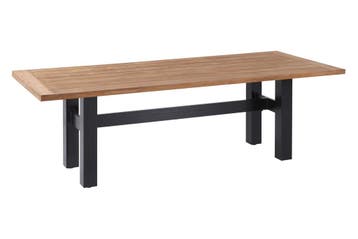 Hartman Heron dining tuintafel 240x100 cm. - Zwart/Teak, Tuin en Terras, Tuintafels, Verzenden, Nieuw, Rond, Hout