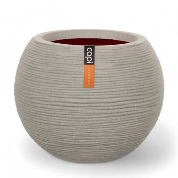 Capi Europe Vaas bol Rib NL 40x32cm Lichtgrijs Opening Ø24cm, Ophalen of Verzenden, Nieuw