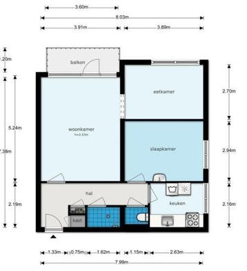 Te Huur 2 Kamer Appartement Zuidervaart In Zaandam, Direct bij eigenaar, Noord-Holland, Zaandam, Appartement