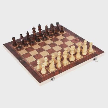 3-in-1 Bordspel Set: Schaak, Dammen & Backgammon - Entertain, Verzenden, Nieuw