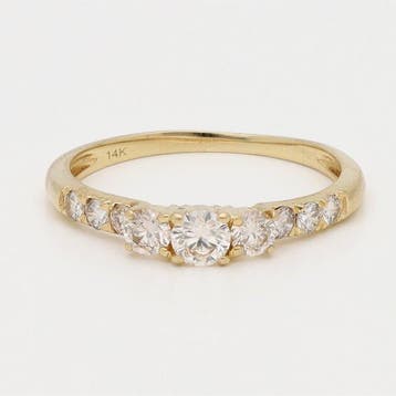 Ring - 14 karaat Geel goud - Diamant, Sieraden, Tassen en Uiterlijk, Ringen, Nieuw