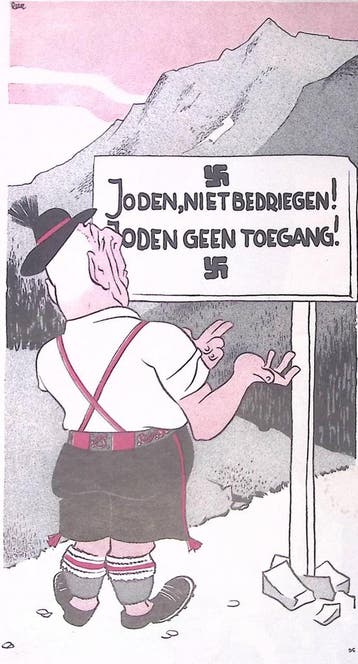 Spotprent over Colijn in Beieren (lijst optie, Lithos), Verzenden