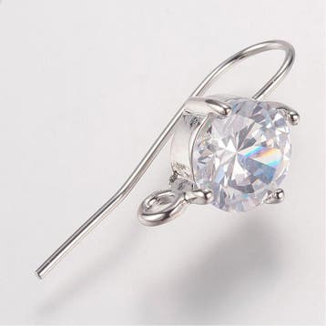 2 x Oorbellen haakjes met Zirconia kristal 26 x 10 x 5 mm..., Ophalen of Verzenden, Nieuw, Overige typen