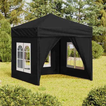 vidaXL Partytent inklapbaar met zijwanden 2x2 m zwart, Verzenden, Nieuw, Partytent