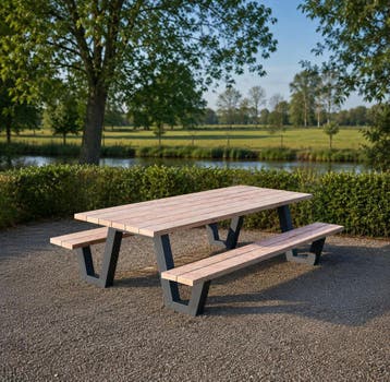 Tuintafel, picknicktafel, picknickbank, tuinset, douglashout, Tuin en Terras, Ophalen of Verzenden, Nieuw, Rechthoekig, Hout