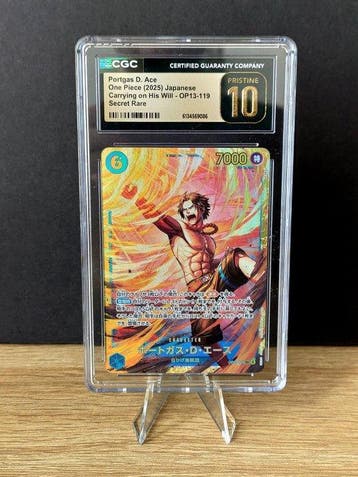 One Piece OP13 - Portgas D. Ace - Secret Rare Graded card -, Nieuw