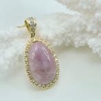 Zilver, Verguld - Ketting met hanger - Natuurlijke kunziet, Antiek en Kunst, Curiosa en Brocante