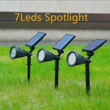 Waterdichte Solar Spotlight met 7 LED's - Tuinverlichting op, Verzenden, Nieuw
