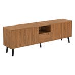TV meubel Hedemora druk en open 140x30x45,5 cm houtkleurig, Verzenden, Nieuw