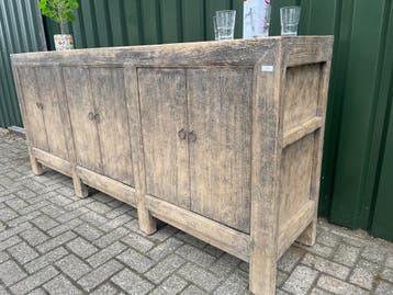 Dressoir 229 cm antiek Elm houten exclusief Uniek item., Verzenden, Dressoir 229cm antiek Elm hout Uniek item voorraad gratis thuis 