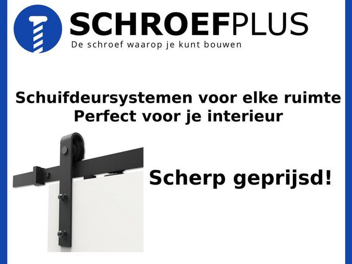 Schuifdeursysteem Zwart – Compleet en Industrieel, Doe-het-zelf en Verbouw, Hang- en Sluitwerk, Nieuw, Verzenden