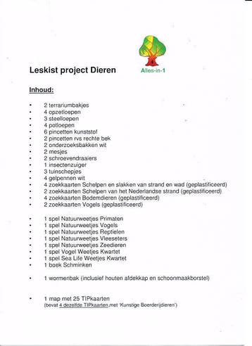 Alles-in-1 Leskist Project Dieren voor 60 leerlingen, Verzenden, Nieuw