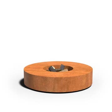 Cortenstaal vuurtafel rond Ø125x28cm, Nieuw
