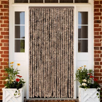 vidaXL Vliegengordijn 100x200 cm chenille beige en, Verzenden, Nieuw, Beige