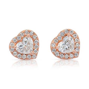 Oorbellen - 18 karaat Roségoud - 1.67ct. tw. Diamant, Nieuw