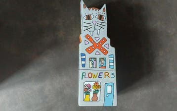 Goebel - James Rizzi - Eenbloemige vaas - Porselein - Kat
