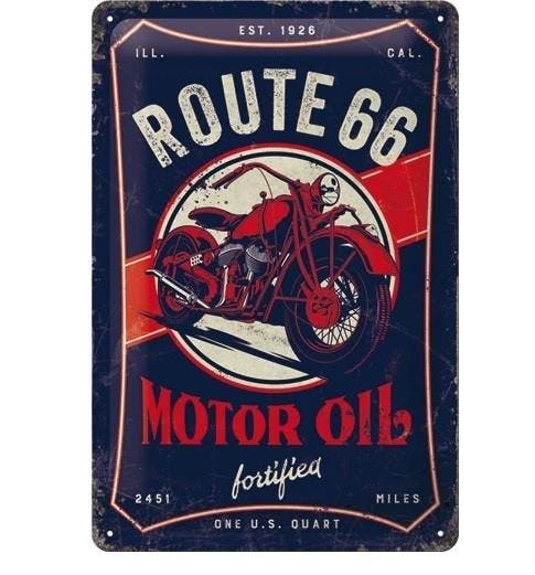 Route 66 motor oil reclamebord, Verzamelen, Merken en Reclamevoorwerpen, Nieuw, Ophalen of Verzenden