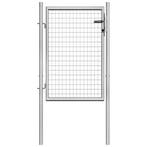 vidaXL Tuinpoort gegalvaniseerd staal 100x100 cm zilver, Verzenden, Nieuw