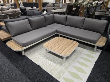 Showroommodel Amore platform hoek loungeset 3 delig latte, Ophalen of Verzenden, Nieuw