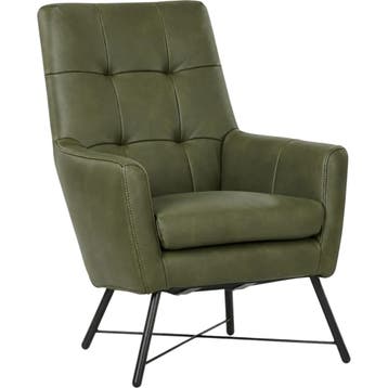 Leren fauteuil Proud - Granada Moss (olijf/groen), Nieuw, Ophalen of Verzenden, 75 tot 100 cm, Industrieel, Modern