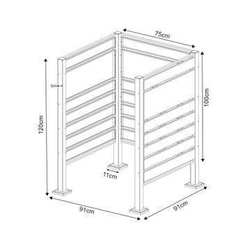 [en.casa] Containerombouw Uusikaupunki 120x91x91 cm antracie, Tuin en Terras, Bergingen en Tuinkasten, Verzenden, Nieuw