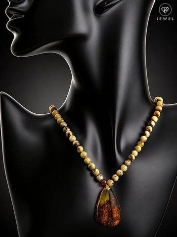 Baltische Amber Yapa Mala Ketting - Honinghanger - Boter