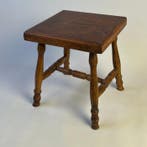 Bijzettafel - Antique Oak stool - Plant stand, ca. 1930 -