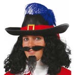 Zwarte musketiers hoed met veer voor heren - Musketiershoe.., Ophalen of Verzenden, Nieuw
